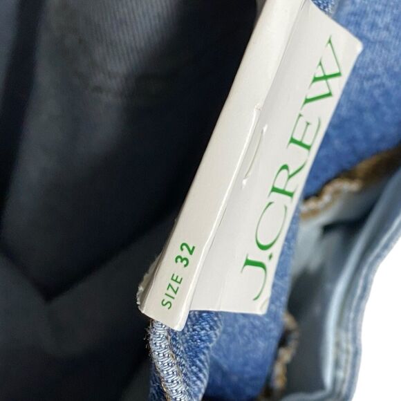 NWT J Crew Jeans  Women 32 Blue 9" Demi Boot Crop Raw Hem Denim High Rise BP584 - Picture 9 of 16